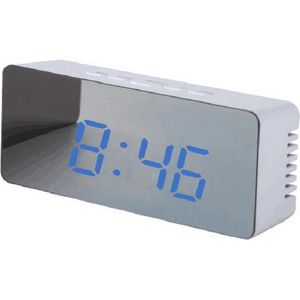 Led Spiegel Wekker Digitale Snooze Wekker Wake Up Light Elektronische Tijd Temperatuur Display Home Decoratie Klok