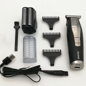 Kemei 2 In 1 Haar Baard Trimmer Scheerapparaat voor Mannen 0mm Kaalhoofdige Tondeuse Vergeldende Scheermes Afwerking Scheren machine