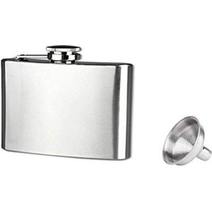 Heupfles Pocket Flagon Camping Wijnpot Roestvrij Staal 6Oz Metalen Whiskyfles Al