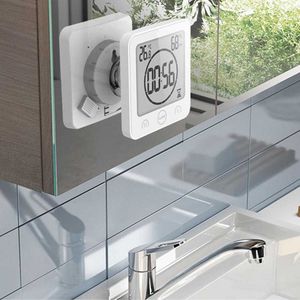 Lcd Digitale Waterdichte Water Spatten Badkamer Wandklok Douche Klokken Timer Temperatuur Vochtigheid Keuken Wasruimte Timers