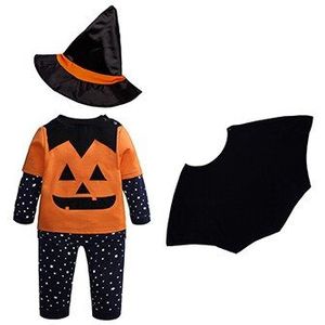 Halloween Pompoen Kinderkleding Pak Hoed + Top + Broek + Mantel 4 Stuks Jongen Sets Halloween Party Cosplay Kostuum 1-3 Jaar Baby Boy Kleding