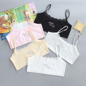 3 Stk/partij Jonge Meisjes Lace Puberteit Tiener Zachte Katoenen Ondergoed Training Bra Crop Top 8-16years