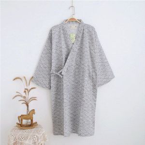 Japanse kimono robes Mannen lente lange mouwen 100% katoen badjas Mode casual kamerjas voor mannen 062401
