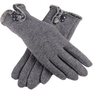Vrouwelijke Herfst Winter Niet-ge Ïnverteerde Fluwelen Kasjmier Volledige Vinger Warm Lace Handschoenen Vrouwen Katoen Touch Screen Handschoenen