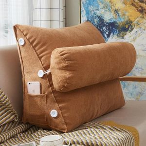 Comfort - Fluwelen Wig Bed Lezen Kussen - Grote - Lendensteun Kussen - Rugleuning