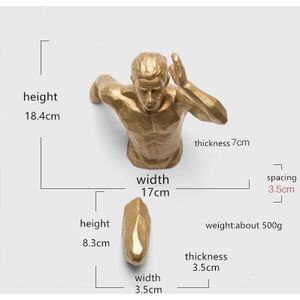 Running Man Racing Tegen Tijd Fgurine Creatieve Standbeeld Wanddecoratie Emboss 3D Cijfers Muur Opknoping Sculptuur Ornament