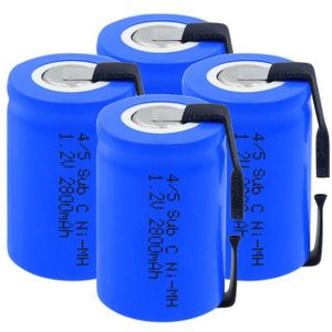 1-10 stuks Oplaadbare 1.2 V 2800mAh 4/5 Sub C (4/5SC) ni-mh Batterij Met Solderen Nikkel Tabs Voor Gereedschap Elektrische Scheermes