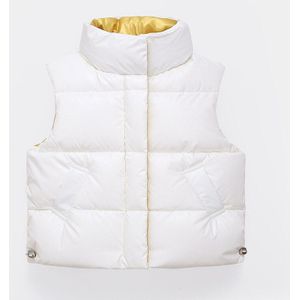 Winter Vest Kinderen Jongen Stand Kraag Glanzend Dikker Warme Meisjes Vesten Solid Kids Vest Kleding Pocket Mouw Jasje