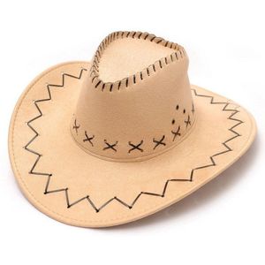 Western Cowboy Hoeden Caps Voor Vrouwen mannen Caps Hoeden Suede Vintage Mannen Western Met Brede Rand Cowgirl jazz Cap