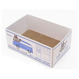 Kartonnen kattenhuis - boerderij gegolfd krasblok, krabbhuis bed lounge krabplank steun - 2-in-1 krashuis voor