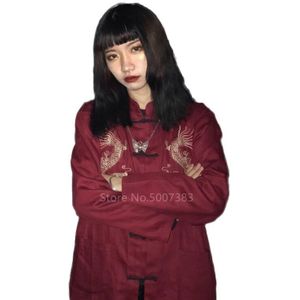 Chinese Traditionele Kleding Draak Borduurwerk Tang Pak Jas Voor Vrouwen Mannen Streeatwear Kimono Vintage Blouse Couples 'Top