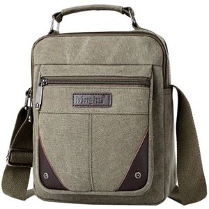 Mode Mannen Casual Schoudertas Effen Kleur Business Messenger Bag Eenvoudige Grote Capaciteit Multifunctionele Canvas Tas