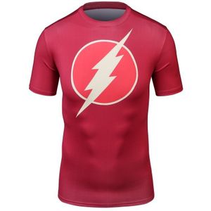 Rode Pluim mannen Flash-Man Shirt Hero Sport Oefening Fitness Compressie Korte Mouwen T-shirt Sport Running Fitness Shirt