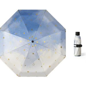 Opvouwbare Paraplu Automatische Sterren Womens Zon Bescherming Wind Slip Tuin Clear Paraplu Ombrellone Bruiloft Parasol EB50YS