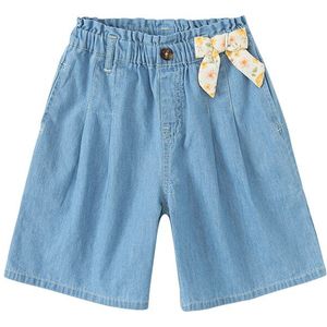 DK2221464 Dave Bella Zomer 5Y-13Y Kids Meisjes Mode Boog Solid Pockets Broek Kinderen Boutique Toevallige Kalf-Lengte Broek