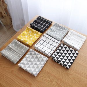 FullLove 4 Stks/set 40*60 cm Nordic Katoen Tafel Mat Placemat Zwart Plaid Thee Koffie Pad Keuken Handdoeken Home textiel (willekeurige Kleur)