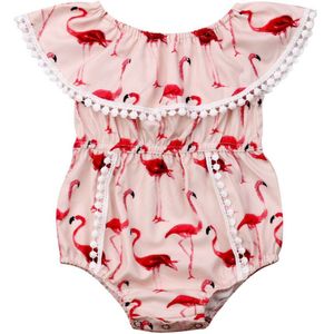 0-24M Flamingo Baby Meisjes Romper Jumpsuit Mouwloze Outfits Kleding Sunsuit