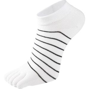 Vrouwen Katoen Vijf Vingers Sokken Sport Ademend Zachte Kleurrijke Gestreepte Midden Buis Crew Teen Sokken Eu 35-40