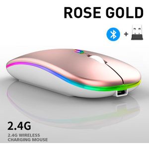 Bluetooth Draadloze Muis 2.4G Ontvanger Gaming Muis Met Usb Oplaadbare Rgb Gamer Mouse Voor Pc Laptop Notebook Computer