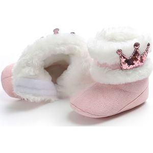 Pasgeboren Baby Meisjes Crown Kasjmier Pluche Crib Winter Laarzen Warme Schoenen Bruin Grijs Roze 0-18M