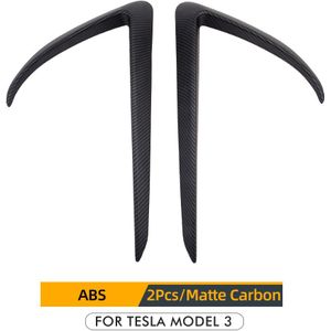 Front Blade Trim Voor Tesla Model 3 Abs Koolstofvezel Auto Styling Decor Modificatie Mistlicht Spoiler Light Blade -2022