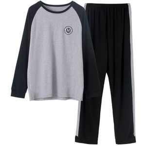 Puls Grootte L-4XL Katoenen Pyjama Sets Voor Mannen Herfst Lange Mouw Pyjama Gestreepte Pyjama Mannelijke Lange Broek Homewear Pijamas Hombre