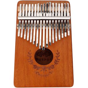 Mahonie Body Muziekinstrument Duim Piano Mbira Acacia 17 Toetsen Herten Kalimba Met Tuning Hamer Sticker