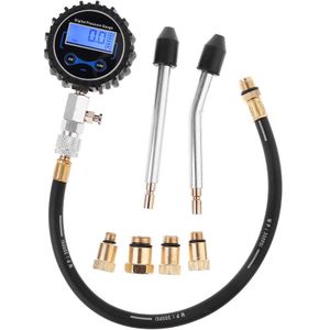 Digitale Gas Motor Cilinder Compressie Tester Tool Kit Auto Motorfiets Manometer Met Adapter