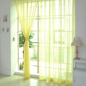 Gordijnen voor woonkamer 1 PCS Pure Kleur Tulle Deur Gordijn Drape Panel Sheer Sjaal Valletjes