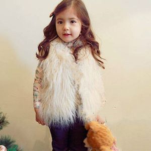 1 Pcs Herfst Winter Meisjes Bont Vest Jas Kids Kleding Ultra-comfortabele Pluche Faux Fur Vest Baby Meisjes jas S/M/L/XL