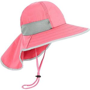 Kinderen Zomer Hoed Meisjes Jongens Zonnehoed Met Nek Flap Uv-bescherming Safari Hoed Baby Kind Zomer Reizen Cap 2-12 Jaar Oud