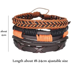 Handgemaakte Vintage Etnische Boho Bohemian Armband Weave Charms Kralen Geweven Gevlochten Armband Set Lederen Strand Armband Voor Vrouwen