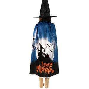 Halloween Rekwisieten Mantel Cosplay Maskerade Print Patroon Bat Pompoen Mantel Death Mantel Lange Print Streetwear