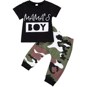 Zomer Pasgeboren Baby Baby Boy Tops T-shirt Camouflage Broek Outfits Kleding 0-24M