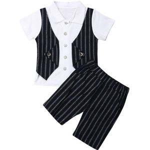 Pudcoco Zomer Baby Kleding Jongens Baby Kleding Set Gentleman Suits Vest T-shirt Shorts Peuter Kleding Jongens 0-4Y