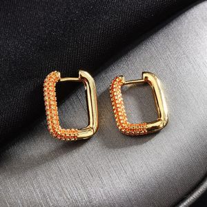 Prachtige Micro Zirkoon Eenvoudige Kleine Vierkante Oorringen Geometrische Goud Kleur Earring Aros Mujer Zk30