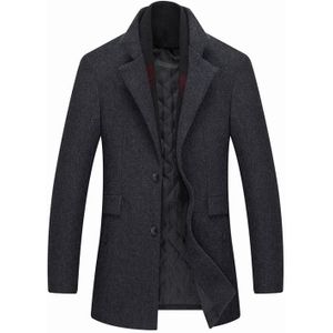 Winter Jas Slim Fit Jassen Heren Pure Kleur Casual Warm Bovenkleding Jas en jas Mannen Pea Coat