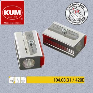 1 Pc Duitse Kum 420E Magnesium Hoge Scherpe Enkel Gat Puntenslijper Met 2 Vervanging Messen Geschikt Voor 8 Mm potlood