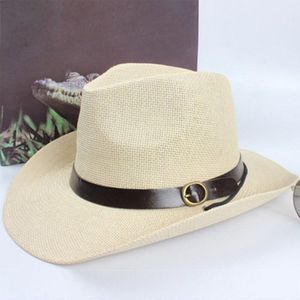 Chic Unisex Vrouwen/Mannen Cowboy Trilby Hoed Brede Rand Stro One Size Cap x