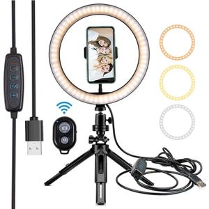 10 ""Led Ring Light Studio Video Dimbare Make Up Lamp + Statief Selfie Knippert Accessorie Ring Licht