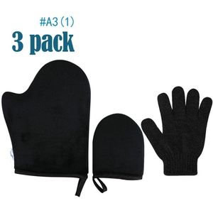 3x Self Tanner Toepassing Set Met Peeling Handschoen Tanning Applicator Mitt