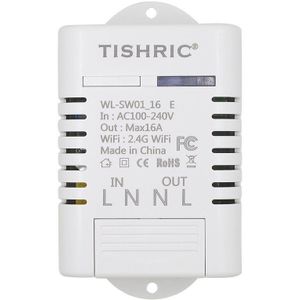 Tishric 10/16A Smart Home Automation Basic Draadloze Wifi Schakelaar Diy Relaismodule Controller Werk Draadloze Afstandsbediening Domotica Alexa