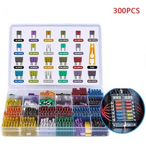300 Stuks 5/7/10/15/20/25/30A Zekering Auto Blade Fuse Assortiment diverse Kit Mini Kleine Grootte Mes Set Auto Truck Automotive Zekering