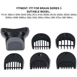 Elektrische Scheerapparaat Trimmer Hoofd + 5Pcs Limiet Kammen Trimmen 1-7Mm Trimmen Set Fit Voor Braun Series 3 &amp; 5 Tondeuse Scheermesje