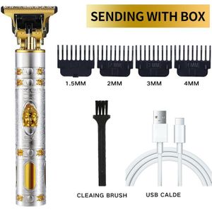 Tondeuse Voor Mannen, Professionele Haar Trimmer Nul Gapped T-Blade Trimmer Draadloze Oplaadbare Edgers Haar Snijden Kit