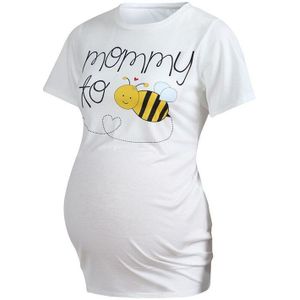 Vrouwen Moederschap Korte Mouwen Cartoon Honeybee Tops Zwangerschap Clropa Mujer Kleding Voor Zwangere Vrouwen Borstvoeding A1