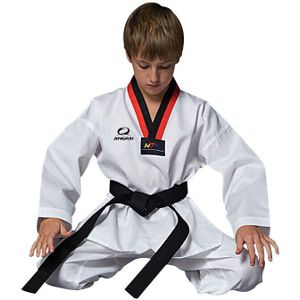 Gingpai Karate Dobok Taekwondo Training Uniformen Kind Puur Katoen Wushu Concurrentie Lange Mouw Pak Kinderen Tae Kwon Kleren