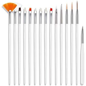 15Pcs Nail Art Acryl Brush Set Schilderen Pen Art Salon Brush Acryl Nail Brush Nagellak Borstels Kit Voor manicure Tool