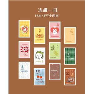 Mini Kalender Cartoon Retro Vouwen Tearable Materiaal Papier Creatieve Memo Pads Briefpapier Zelfklevende Pepalaria Office Supply