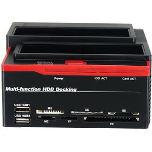 Externe 2.5 Inch/3.5 Inch Usb 3.0 Naar 2 Sata 1 Ide Hdd Docking Station Drive Disk kloon Kaartlezer USB3.0 M2 Tf Sd S